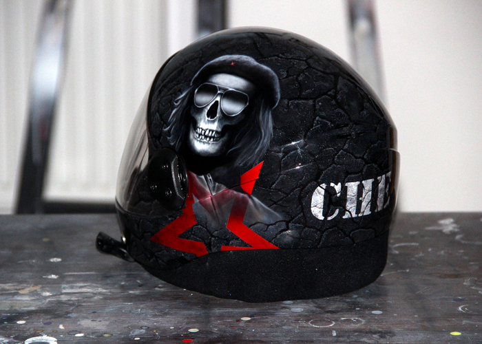 Airbrushing on the helmet Che - My, Airbrushing, Helmet, Che, Drawing, Painting, Scull, Art39inc, Longpost