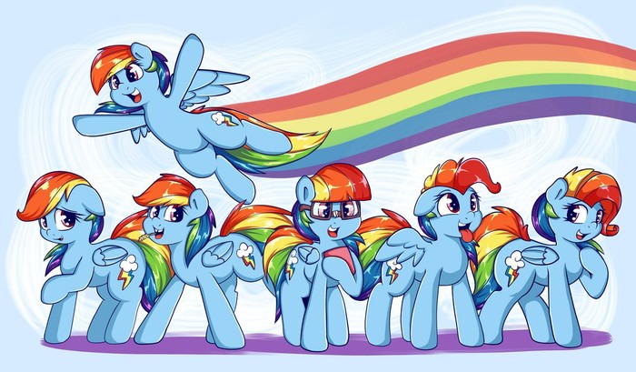The Rainbow Mane 6 My Little Pony, Mane 6, Rainbow Dash, Graphenedraws