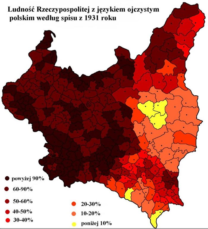 Карта польши 1936