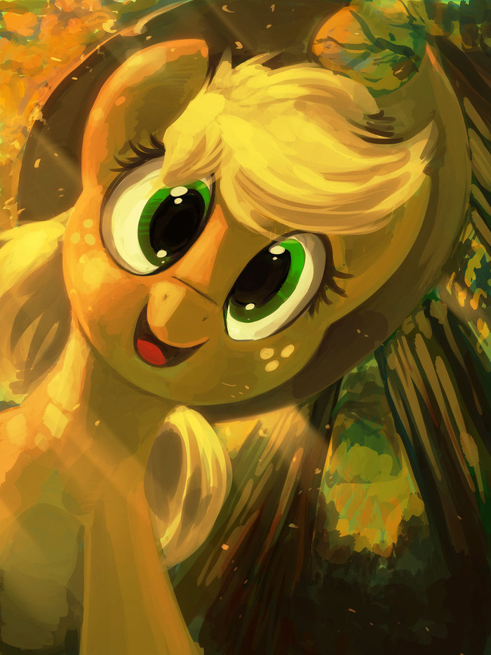 Hey Ya! - My little pony, Applejack, Art, Dimfann