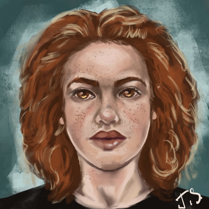 Small reference sketch / portrait of a girl - My, Portrait, Girls, Redheads, Speed ??painting, reference, Art, Video, Longpost