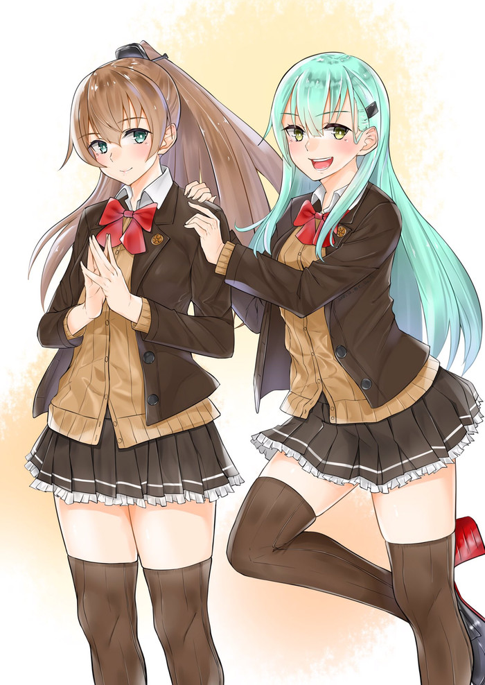 Kumano and Suzuya - Kantai Collection, Аниме, Anime Art, Kumano, Suzuya