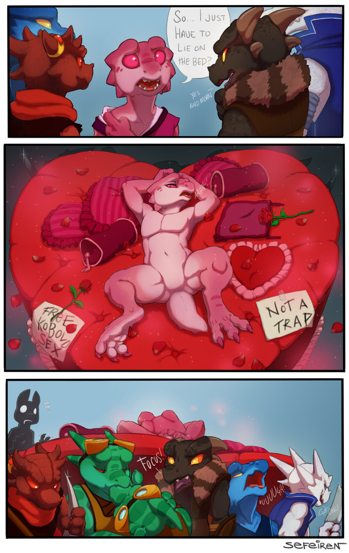 A Kobold Valentine - NSFW, Furry, Comics, Furotica, Kobold, Trap, Sefeiren