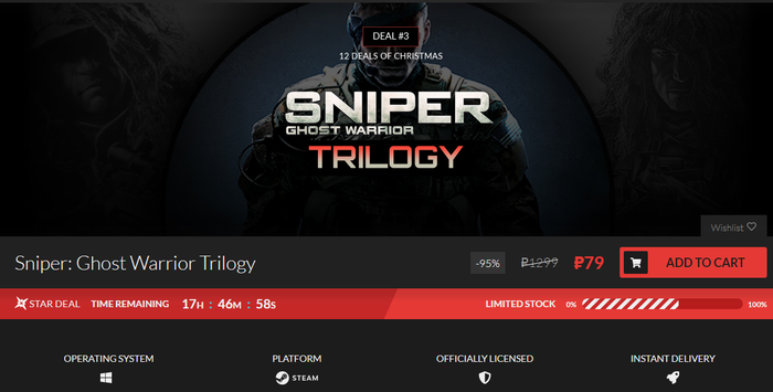  : Sniper Ghost Warrior Trilogy  Fanatical  79 . Fanatical, Steam, , 