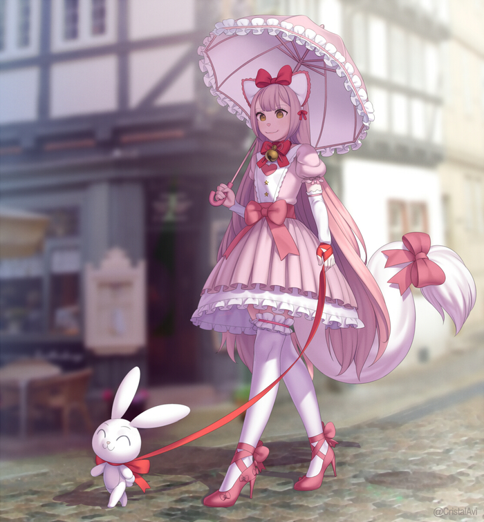 Walk - Furry, Furry art, Cristalavi, Neko