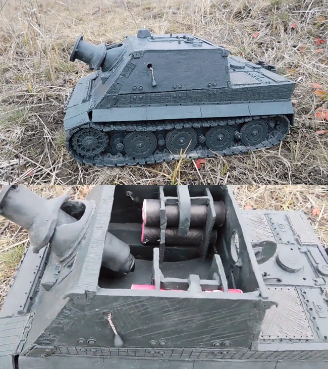 Stormtiger to launch rockets and fireworks [World of My Tanks] - Plasticine, Tanks, , , Fireworks, , Kv-2, GIF, Video, Longpost