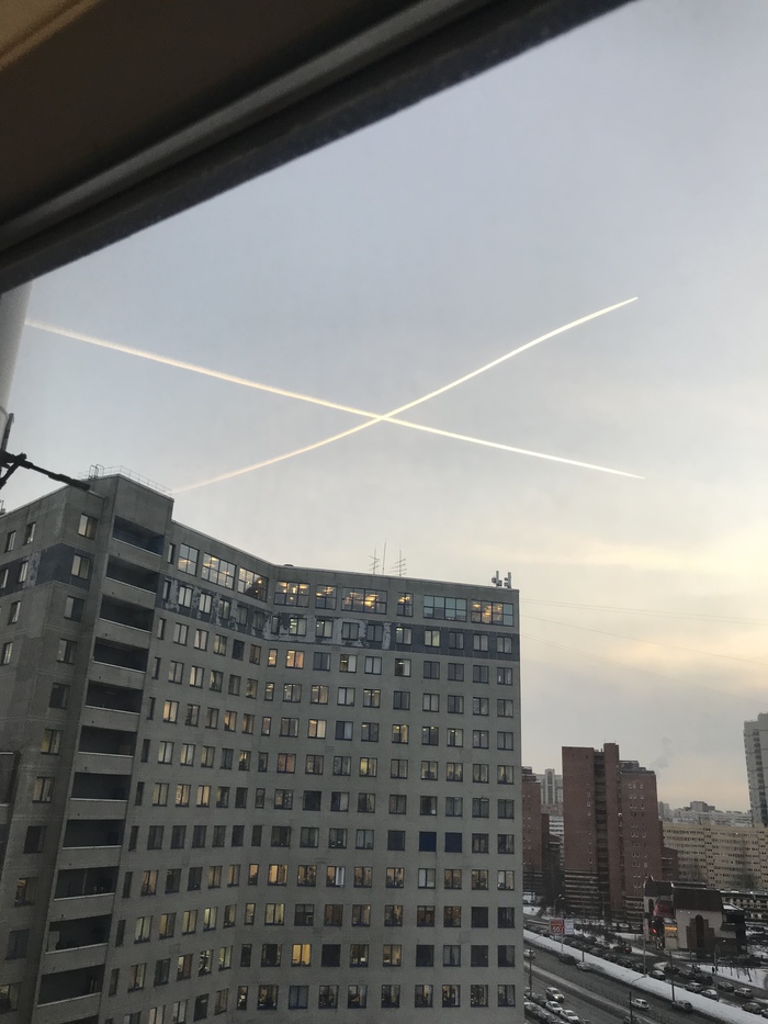 Bold cross on someone - My, Coincidence, Mystic, Airplane, Sky