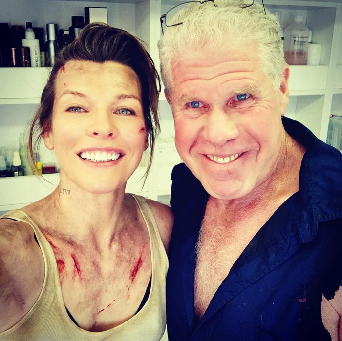 Milla Jovovich and Ron Perlman on the set of Monster Hunter. - Milla Jovovich, Ron Perlman, Photos from filming, Monster hunter, Screen adaptation