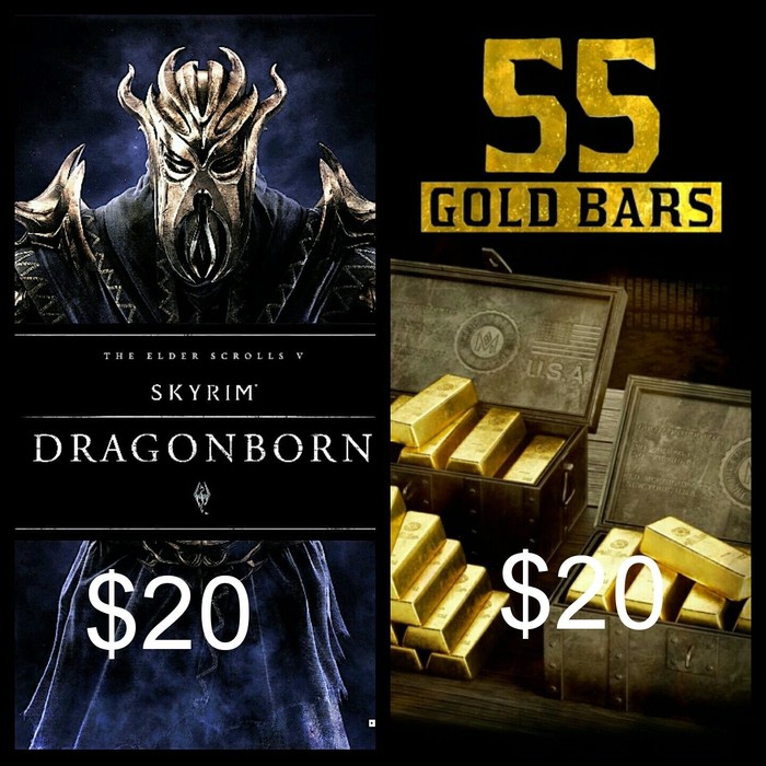 What would you choose for $20 and €20? - Red dead redemption 2, Skyrim, The Elder Scrolls V: Skyrim, The elder scrolls, Games, Donut, Humor, The Witcher 3: Wild Hunt