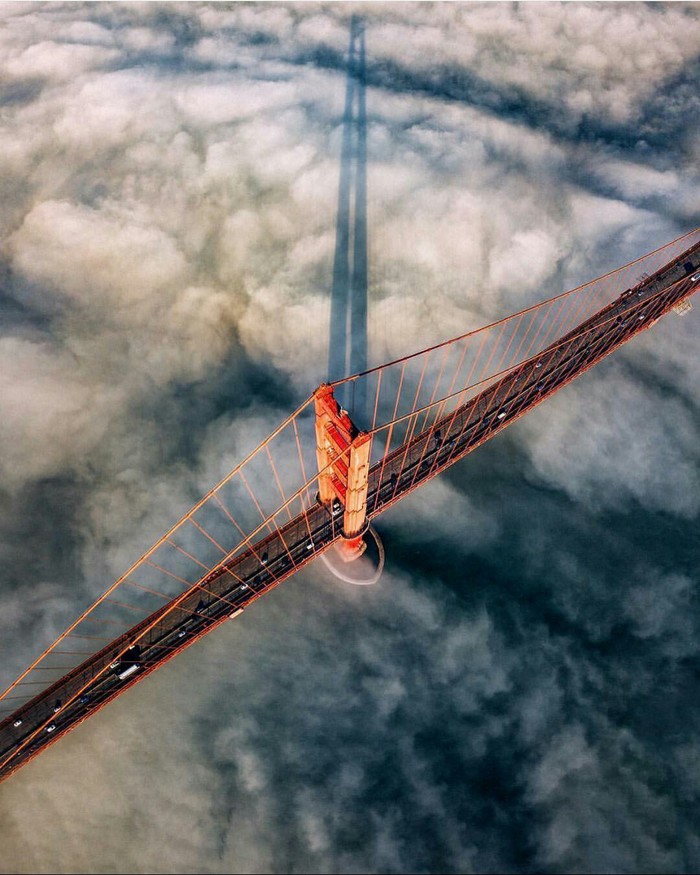 Мост в Сан-Франциско Туман, Мост, Фотография, Сан-франциско, Америка, США, Красота, Природа