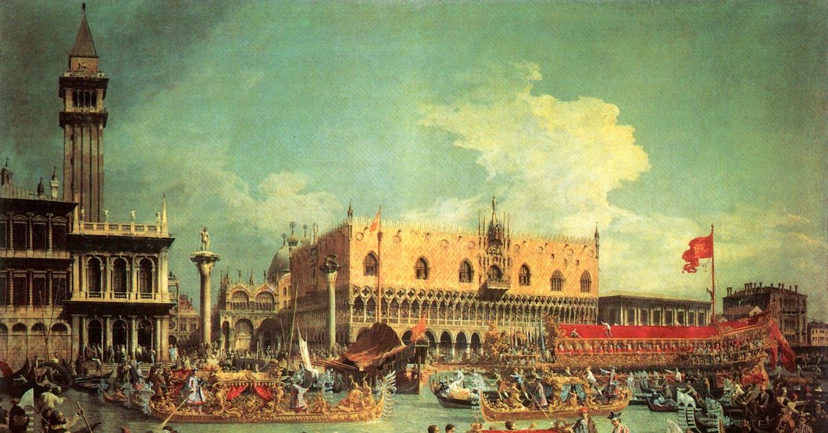 Новое время начало и конец. Каналетто Возвращение Бучинторо к молу у дворца дожей. Совет дожей Венеция 13 век. Торговля 17 век Венеция. Генуя 14 век.