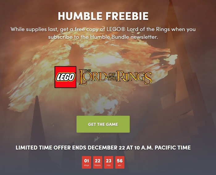 Бесплатная LEGO The Lord of the Rings в HumbleBundle Халява, Интересные сайты, Раздача игр
