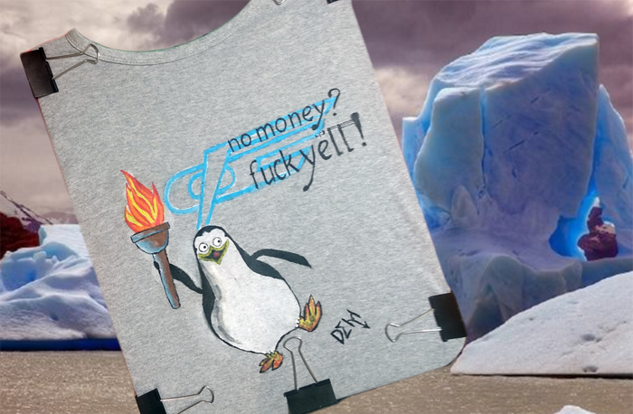 Пингвин для пингвина – рисунок акрилом на кофте Д&г mix, Акрил, Роспись по ткани, Упоротость, Рисунок, Мадагаскар, Видео
