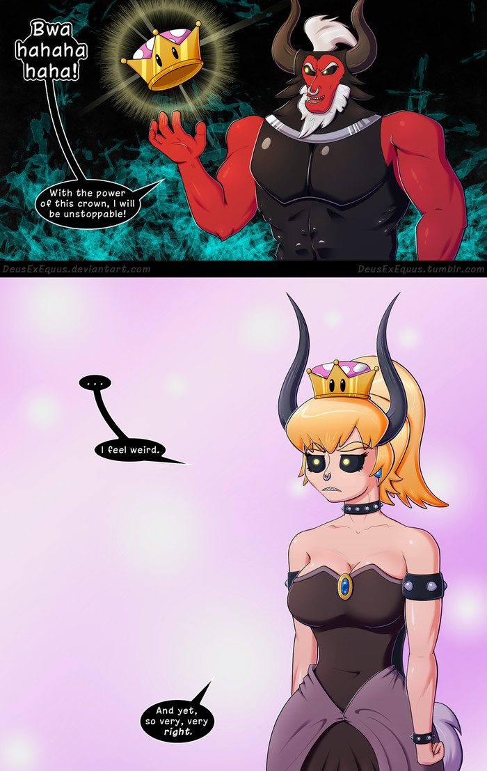 And we will all bow to the power of the crown! - Bowsette, Super crown, My little pony, Tirek, Comics, Deusexequus
