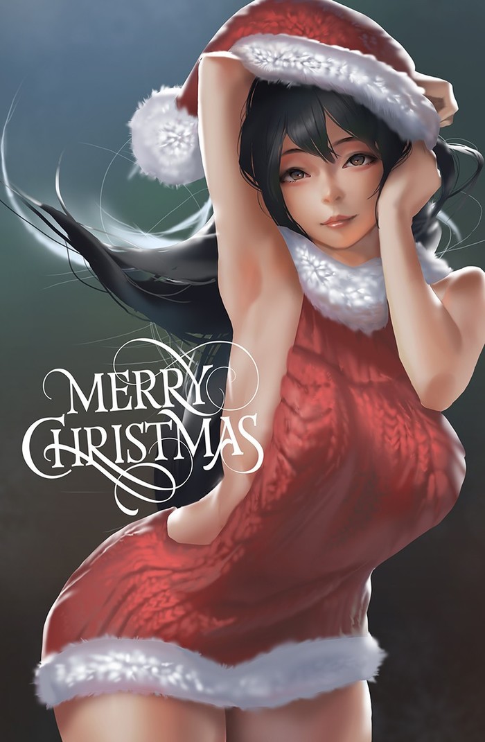 Merry christmas - Art, Drawing, Girls, Virgin killer sweater, Christmas, Neneart