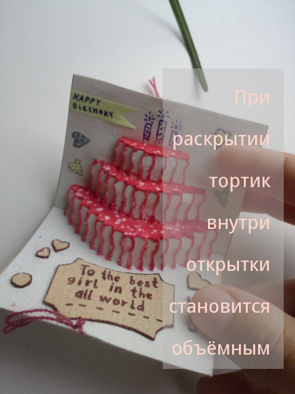 Handmade postcard Happy birthday - My, Postcard, 3D, Presents, Good quality, With your own hands, Handmade, Longpost