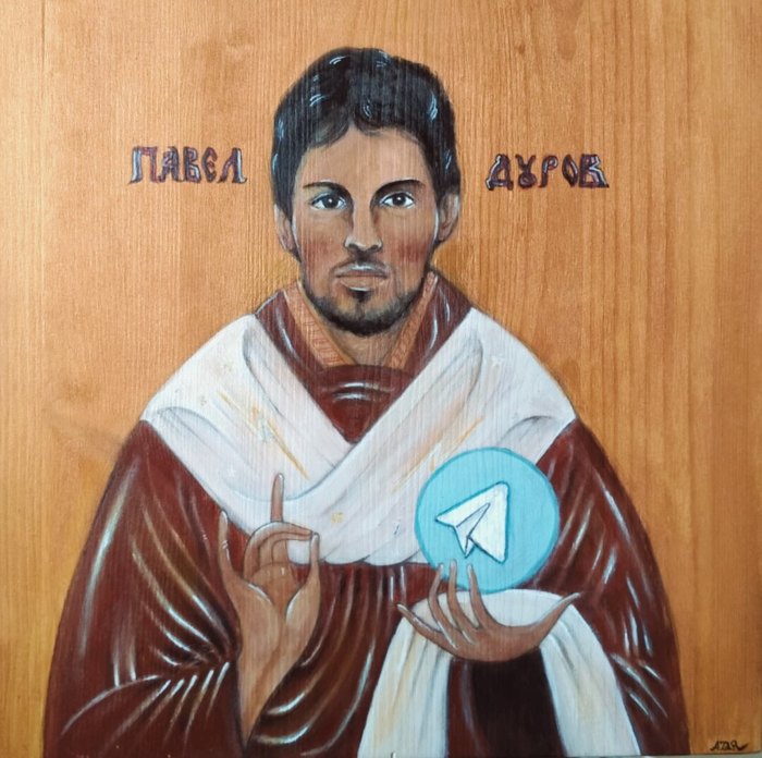 Icon of Paul of Telegram (+ bonus) - My, Icon, Pavel Durov, Byzantium, Telegram, , LMM, Pastafarianism, Flying pasta monster, Longpost