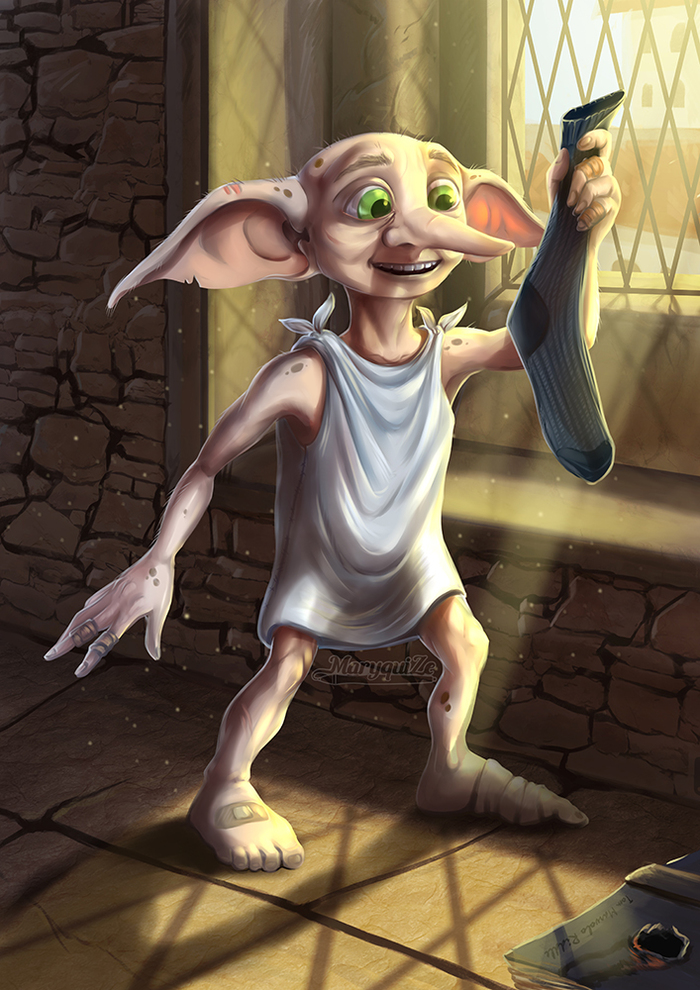 Dobby the free elf! - , Dobby is free, Dobby, Digital drawing, Fan art, Art, Harry Potter, My