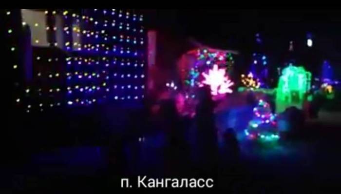 New Year's facade of the house for the New Year - , Yakutia, , New Year, Longpost, Craftsmen, Video