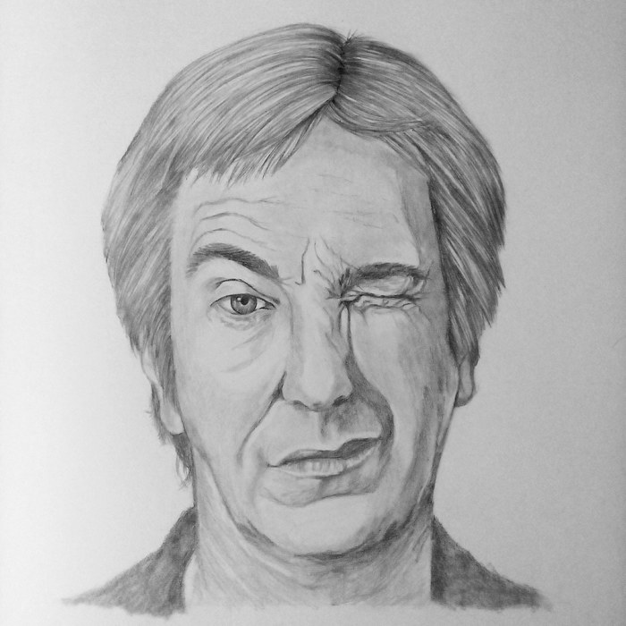 Alan Rickman - My, Alan Rickman, Portrait, Portrait by photo, Pencil drawing, Drawing, Beginner artist