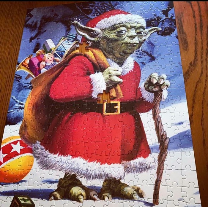 Grandma loves jigsaw puzzles at Christmas. She thought it was an elf. - Grandmother, Christmas, Puzzle, Reddit, Movies, Yoda, Star Wars
