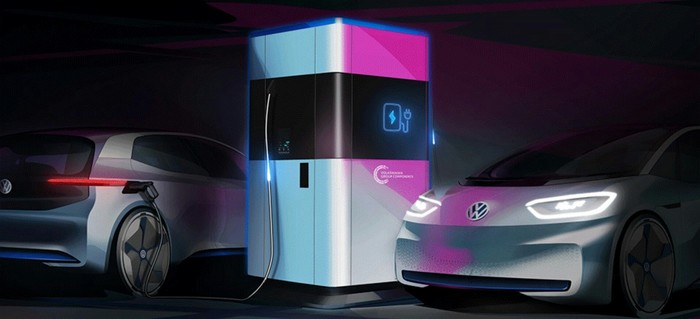 VW unveils new 360 kWh mobile charging station - My, Electric car, , Volkswagen, Charger, Charger, Longpost