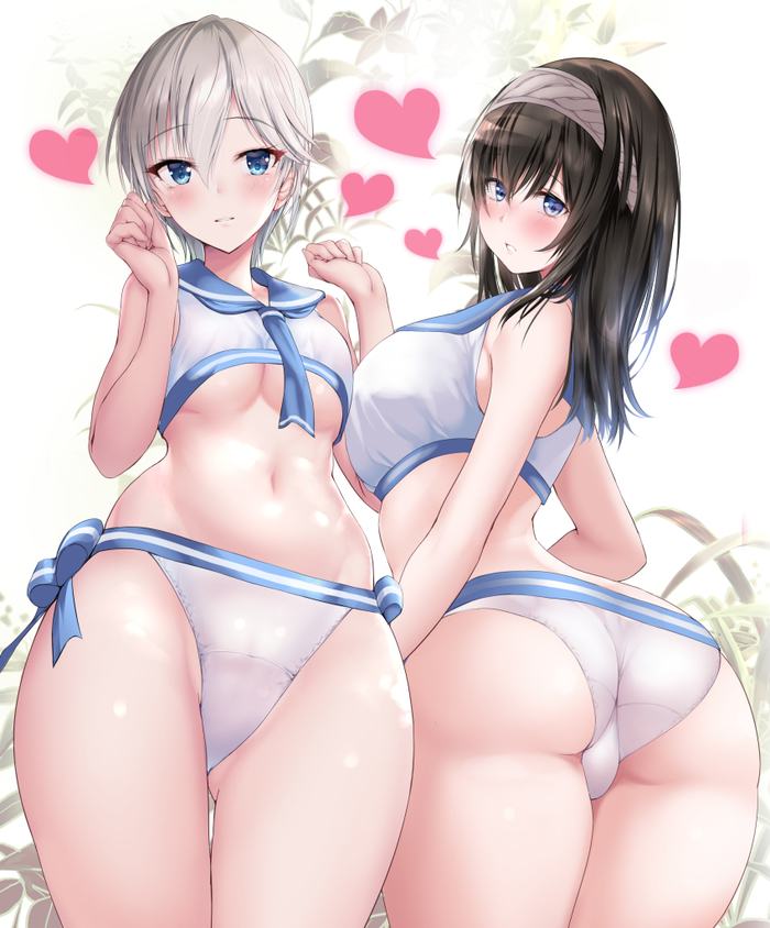 Fumika Sagisawa and Anastasia - NSFW, Idolmaster Cinderella Girls, Anime Art, Панцу, Попа, Sagisawa Fumika, Anastasia (idolmaster)