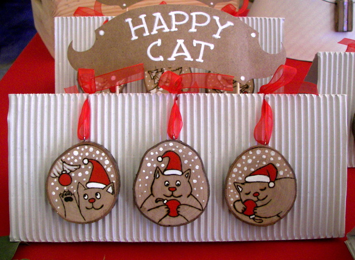 Happy cat - My, cat, Needlework without process, Tree, Decoration