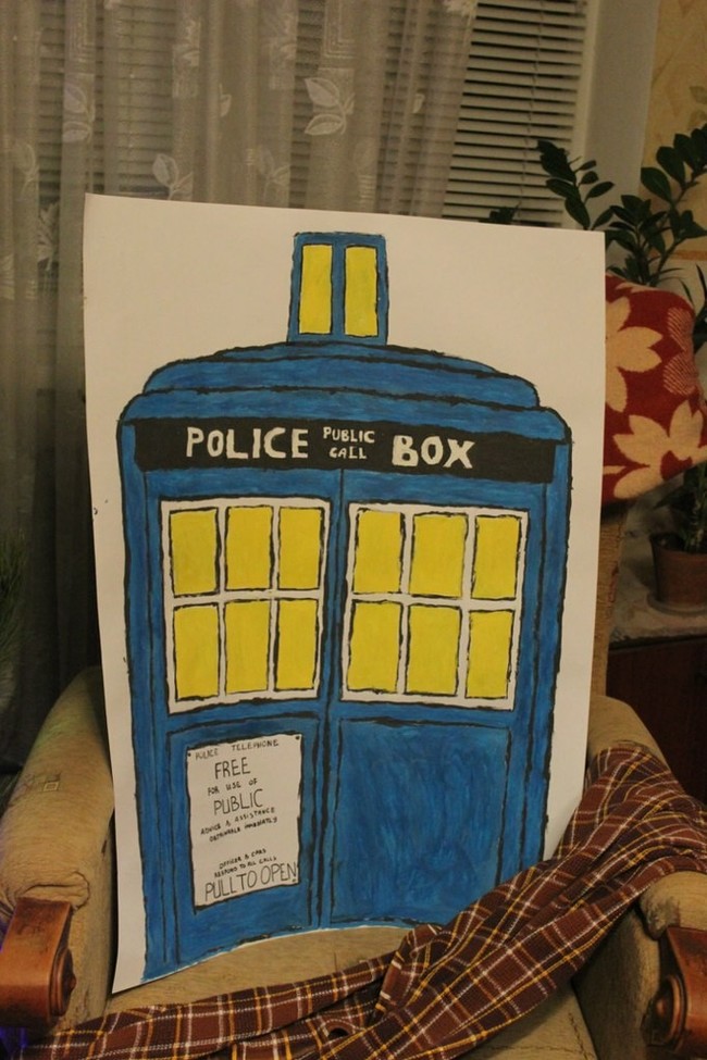 Creation of the TARDIS - poster - My, TARDIS, Drawing, Friends, Longpost