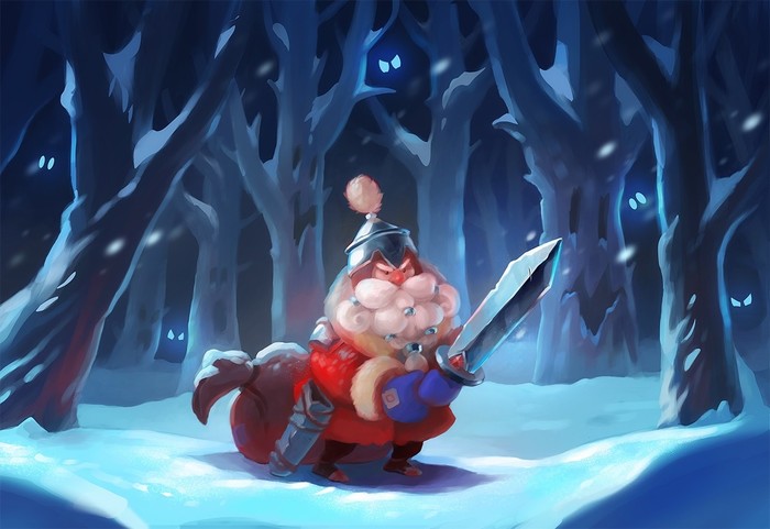 Brave Santa - My, New Year, Santa Claus, Digital drawing, Longpost, Art, Drawing, Forest