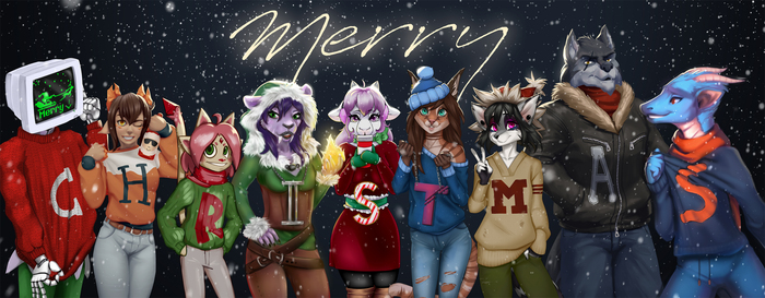 Christmas New Year Post - NSFW, Furry, Art, Furotica, Holidays, Heresyart, Zummeng, My little pony, Deadro, Longpost