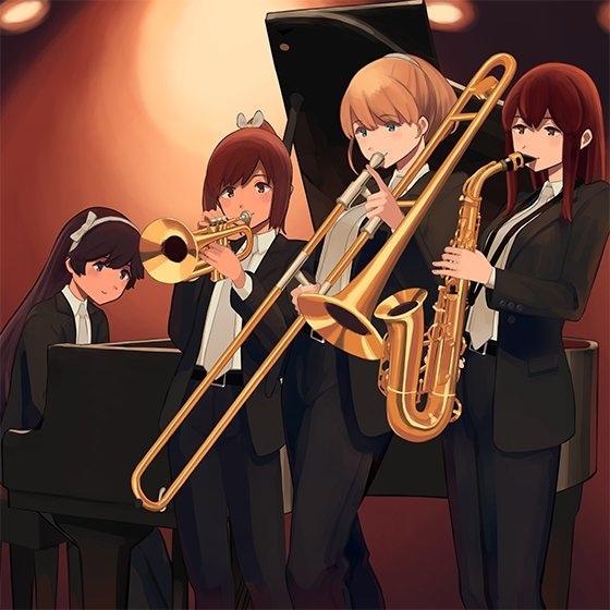 Jazz band - Kantai collection, , i-401, Intrepid, Awesome Jazz, Anime art, Anime, Art