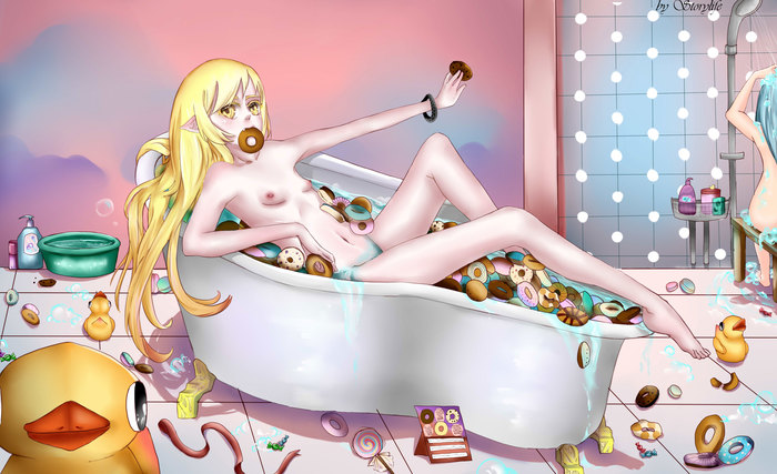 There are never too many donuts - NSFW, My, Anime, Bakemonogatari, Shinobu oshino, Monogatari series