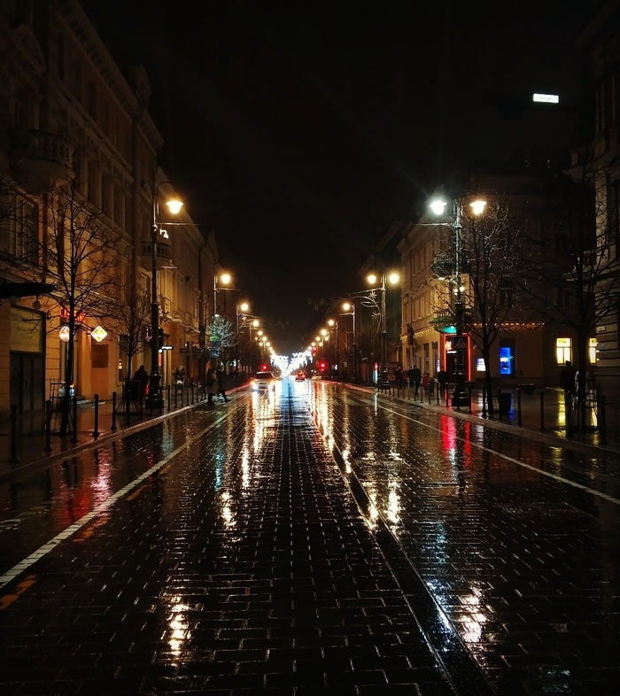 Night light - My, Mobile photography, Beginning photographer, Christmas, Vilnius, Winter, Longpost