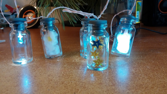 New Year's bottle garland - My, Garland, New Year, With your own hands, GIF