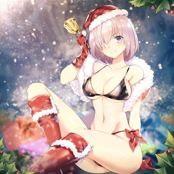 Mashu Kyrielight and BB - Anime Art, Fate Grand Order, Bb, Попа, Mashu Kyrielight, Грудь, BB Fate