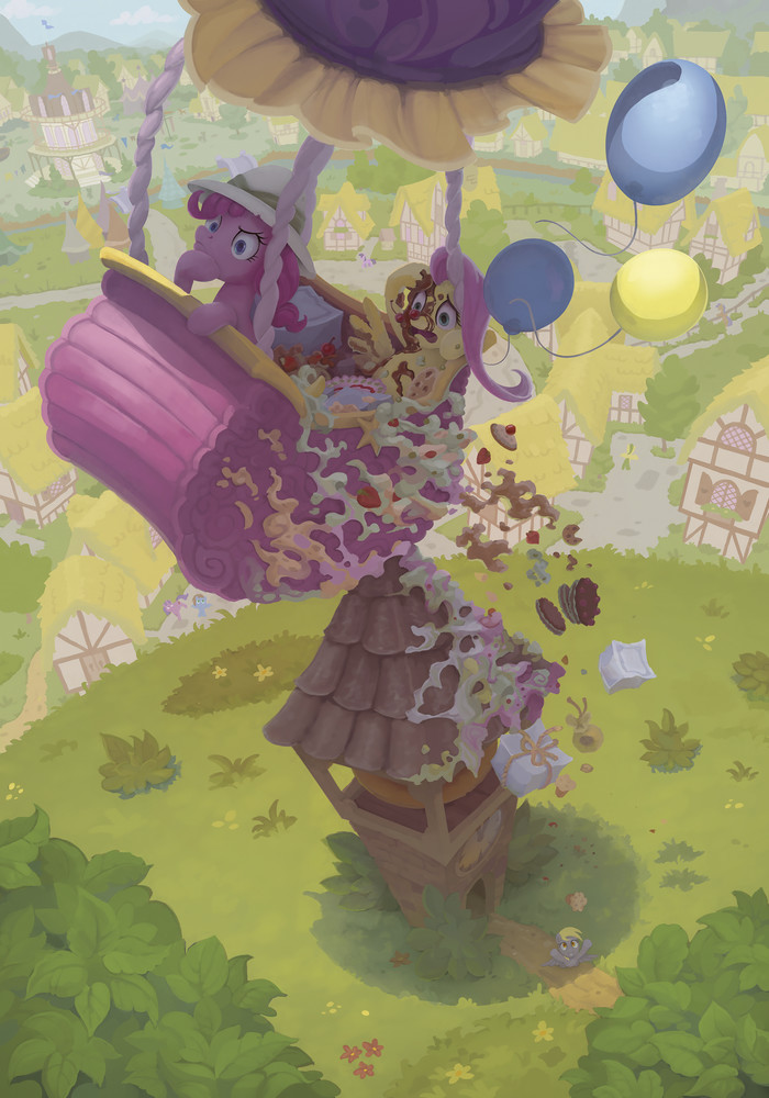 Five Minutes in a Balloon My Little Pony, Pinkie Pie, Fluttershy, Derpy Hooves, Gor1ck