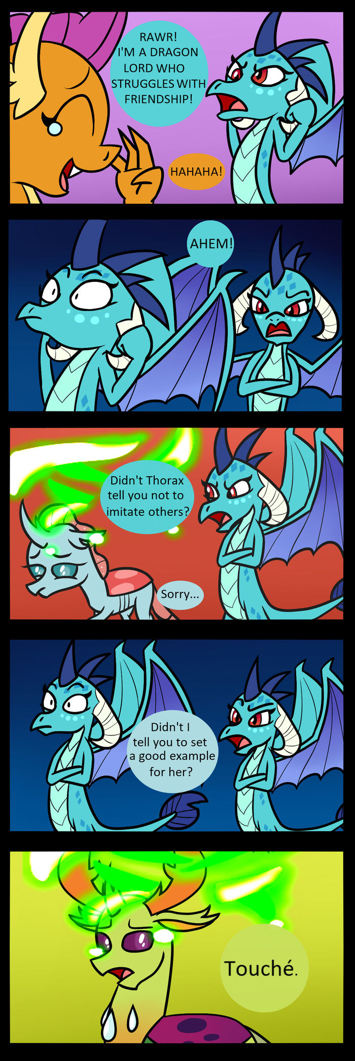 Practice What You Preach My Little Pony, Princess Ember, Thorax, Ocellus, Smolder, , 