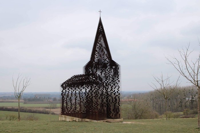 Chapel made of metal plates. - Chapel, Belgium, Art welding, Architecture, Longpost