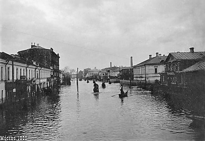 Great Moscow flood of 1908 in photographs - Moscow, Потоп, , Old, archive, Longpost