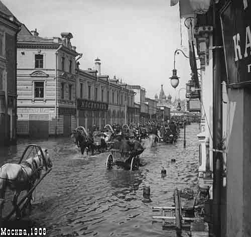 Great Moscow flood of 1908 in photographs - Moscow, Потоп, , Old, archive, Longpost