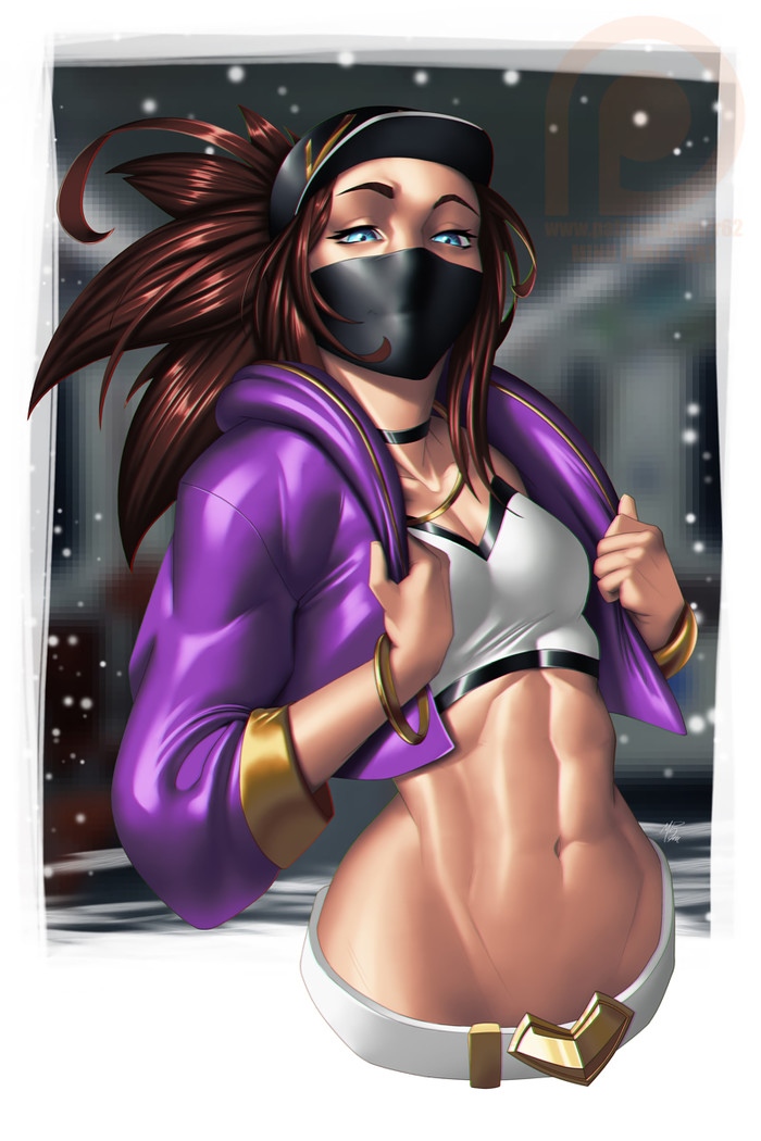 Akali K/DA - R62, Крепкая девушка, Akali, League of Legends, KDA, Арт, Длиннопост