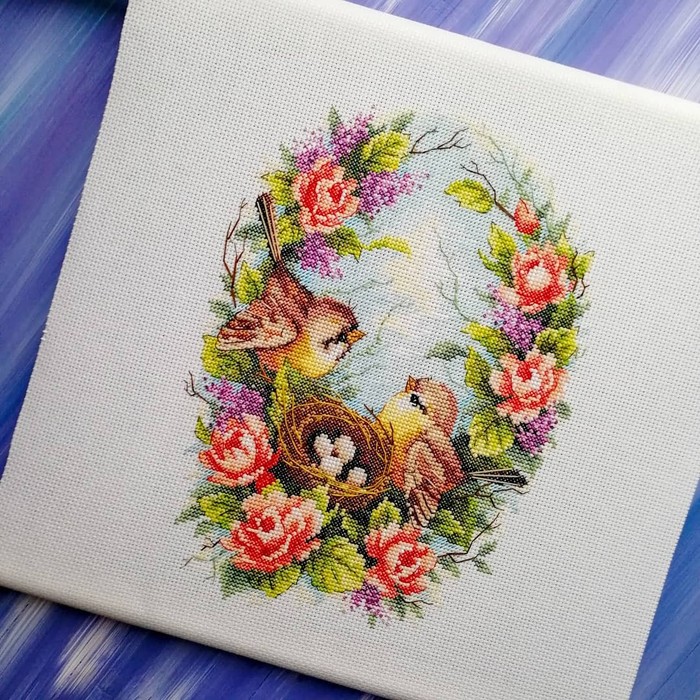 family nest - My, Cross-stitch, Needlework, Longpost