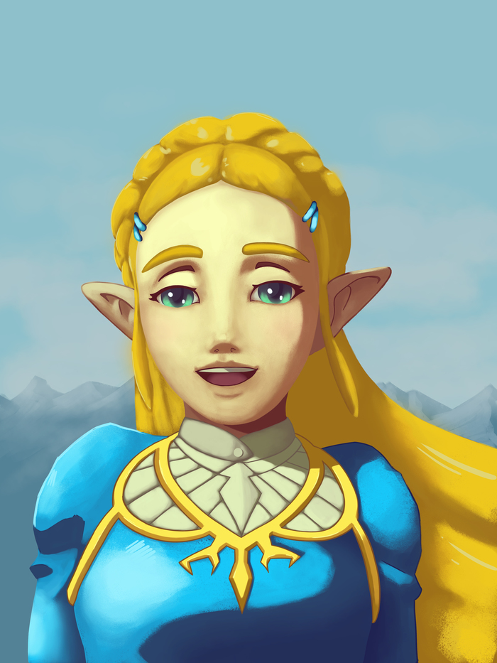 A little bit of Princess Zelda in your feed! - My, The legend of zelda, Princess zelda, Art, Digital drawing