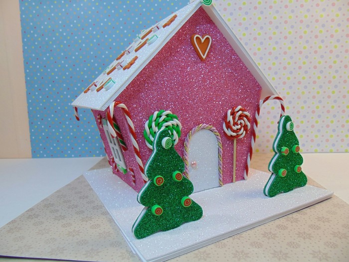 Gingerbread house decorated with polymer clay. Master Class - My, Polymer clay, Gingerbread house, With your own hands, Master Class, Video, Longpost