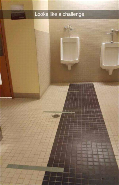 Looks like a challenge - Toilet, Urinal, Floor, Call, Challenge