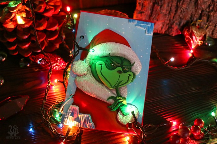 Hello from the Grinch - My, Needlework without process, Polymer clay, Notebook, The Grinch Stole Christmas, Longpost