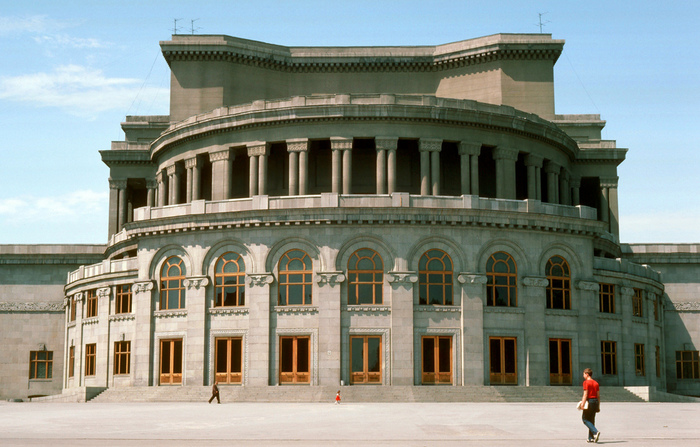 Armenian Opera and Ballet Theatre. - Armenia, Yerevan, 1985, Theatre, The photo, Retro, Architecture