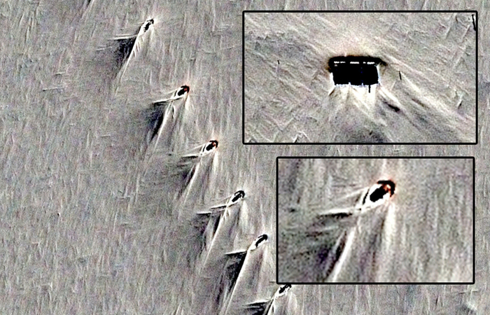 На картах Google Earth в Антарктиде нашли ряд странных идентичных объектов Антарктида, НЛО, Объект, Странности, База, Длиннопост