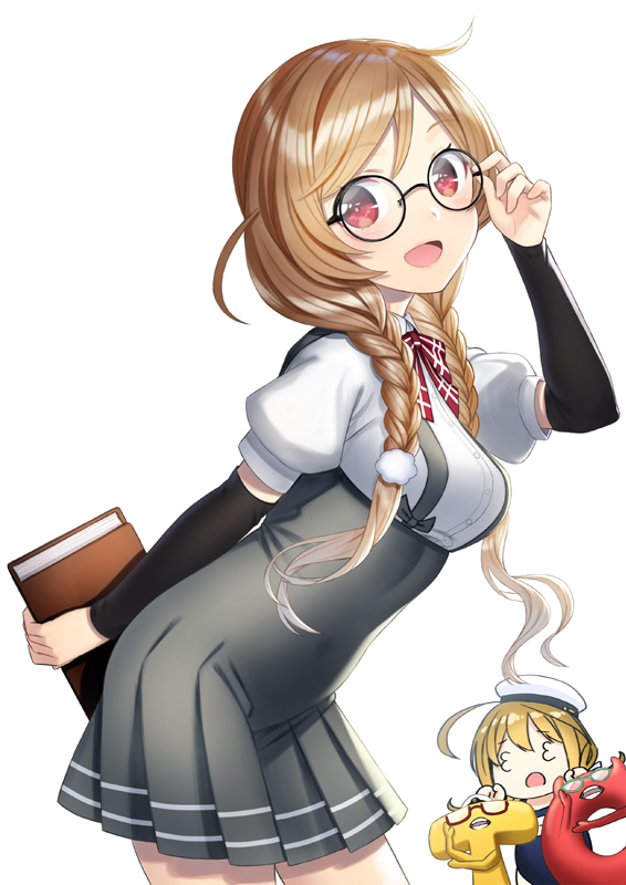 Minegumo - Kantai Collection, Аниме, Anime Art, Minegumo, Hachi, Megane